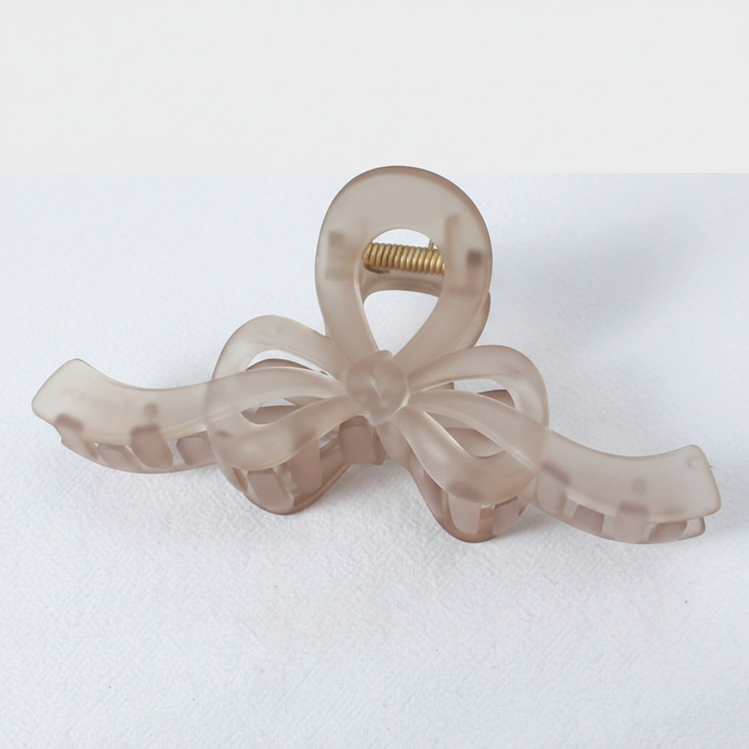 Translucent Bow Hair Claw Clip Gray