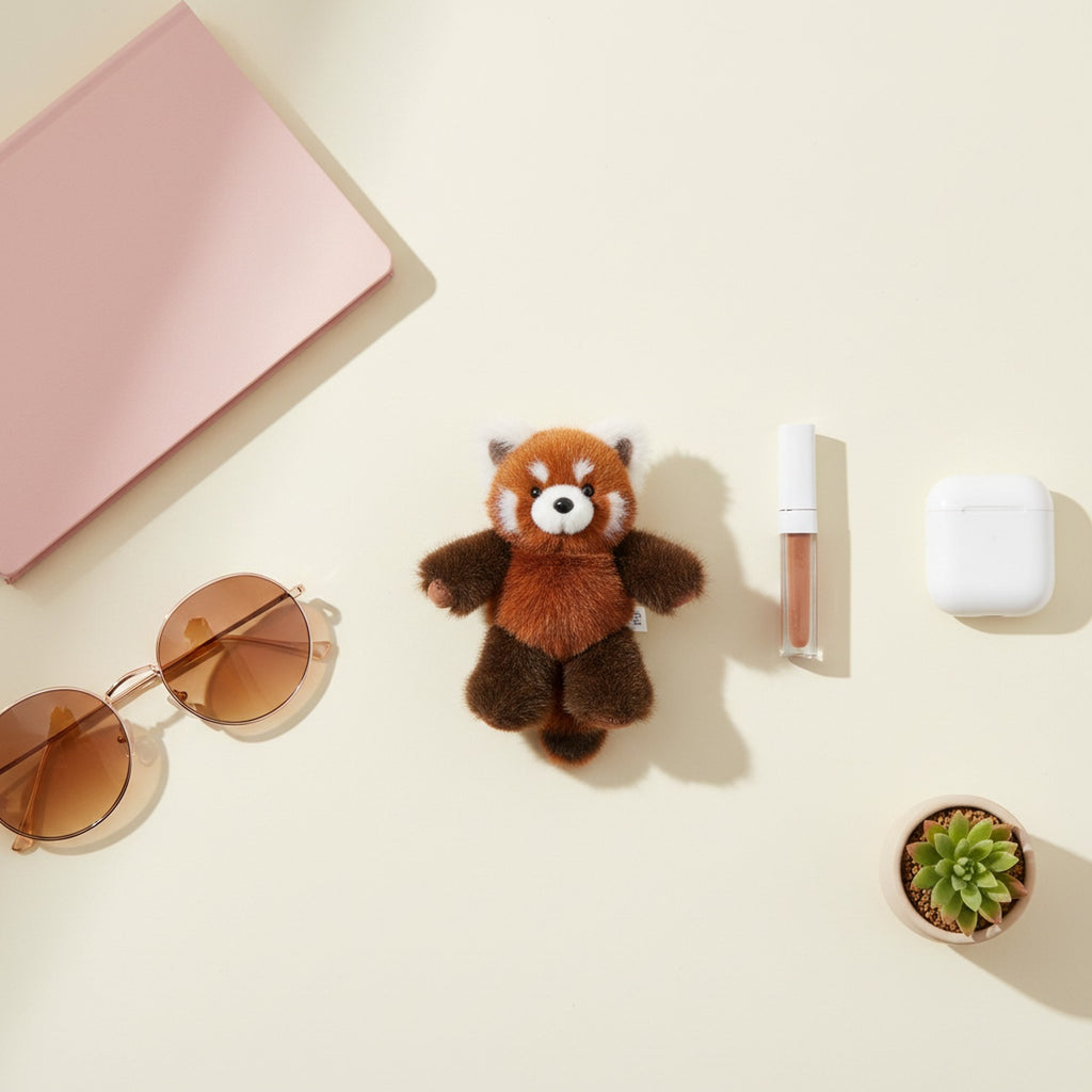 Red Panda Plush Toy With White Ears