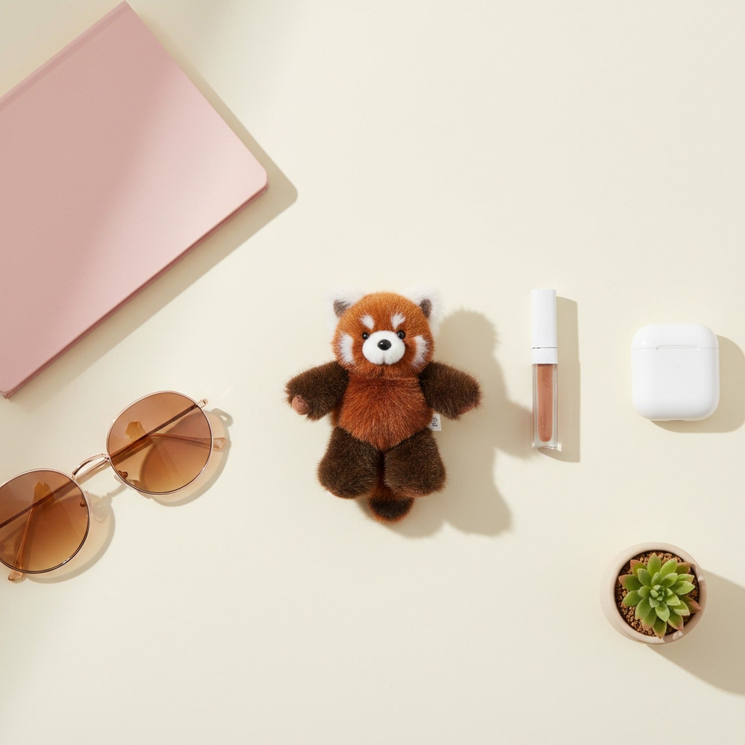 Red Panda Plush Toy With White Ears