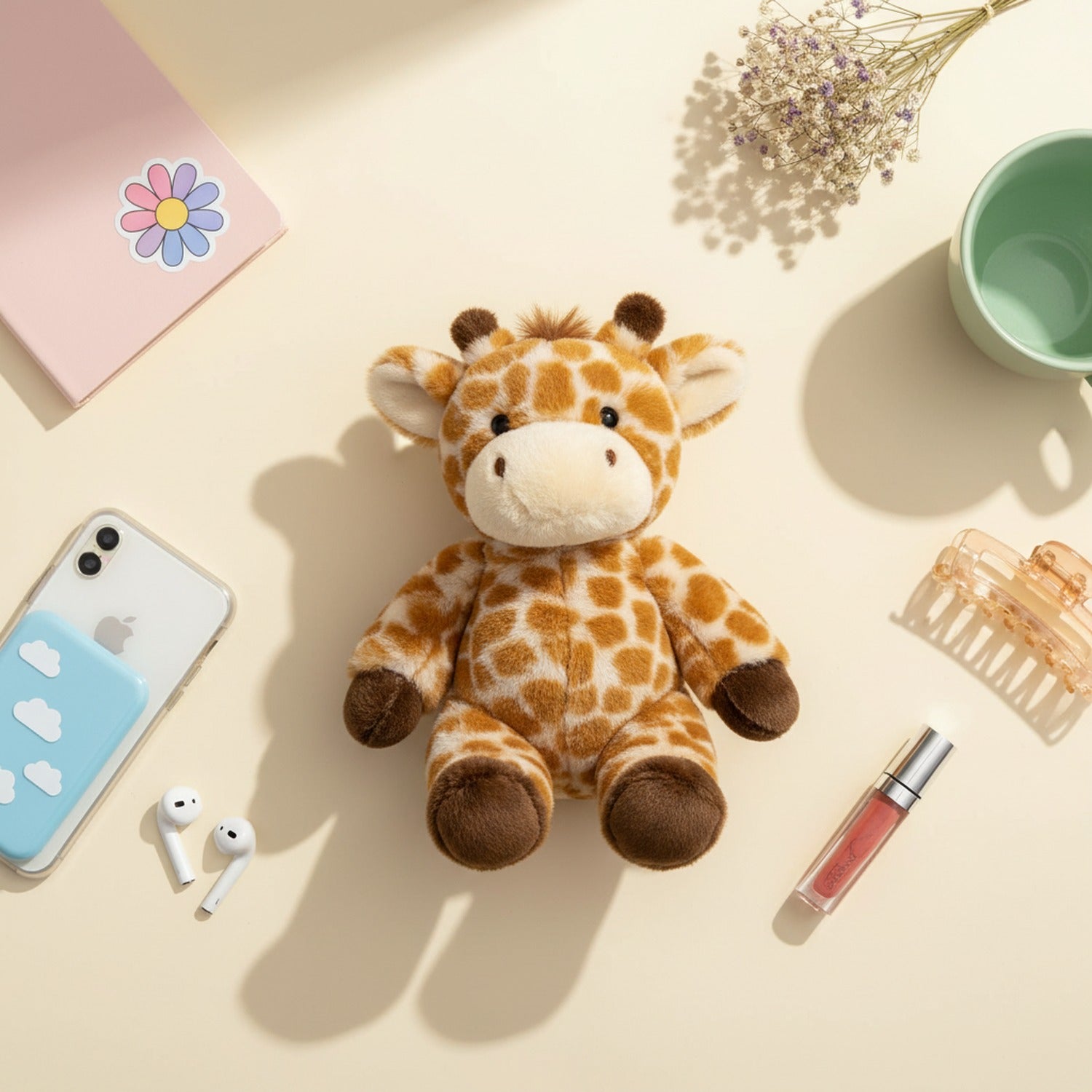 Adorable Giraffe Plush Toy With Brown Spots