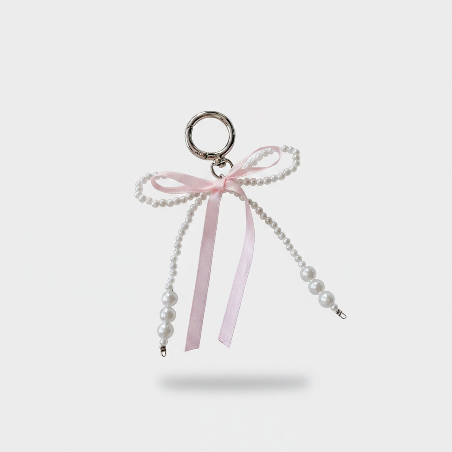 Pearl Beaded Bow Keyring Charm
