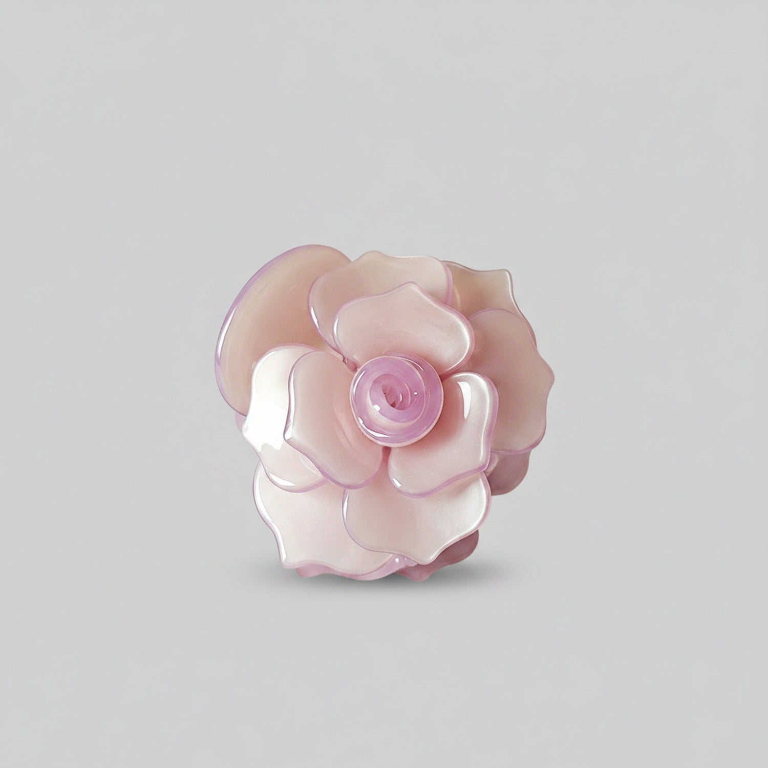 Pink Flower Pearl Hair Claw Clip