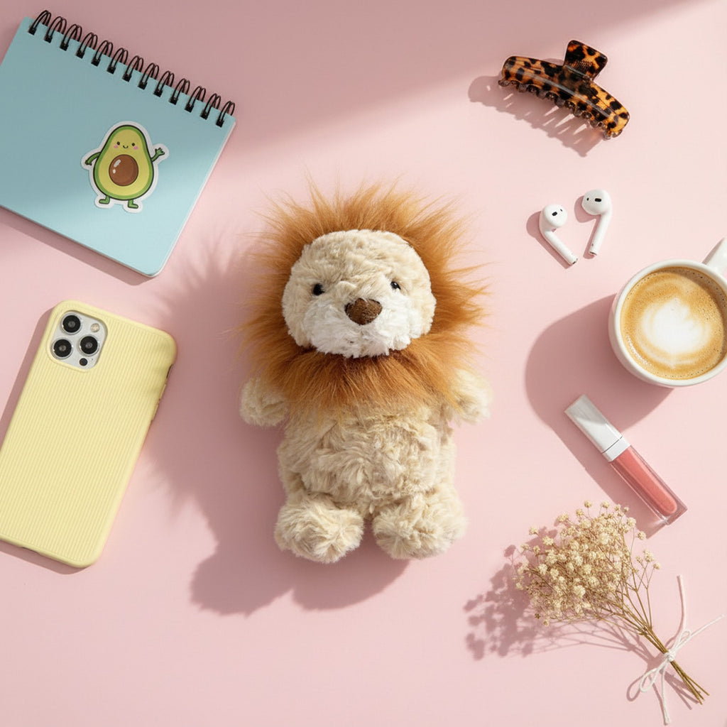 Cream Lion Plush Toy With Fluffy Mane