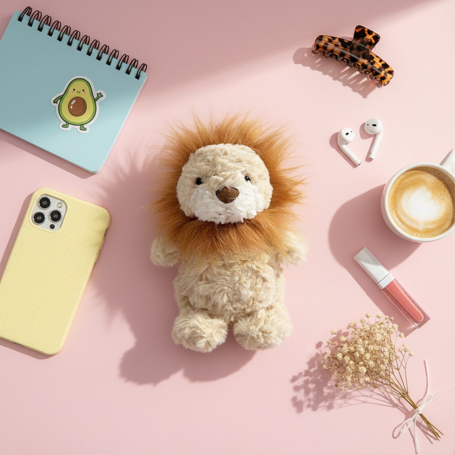 Cream Lion Plush Toy With Fluffy Mane