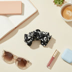 Black Floral Fabric Hair Claw Clip