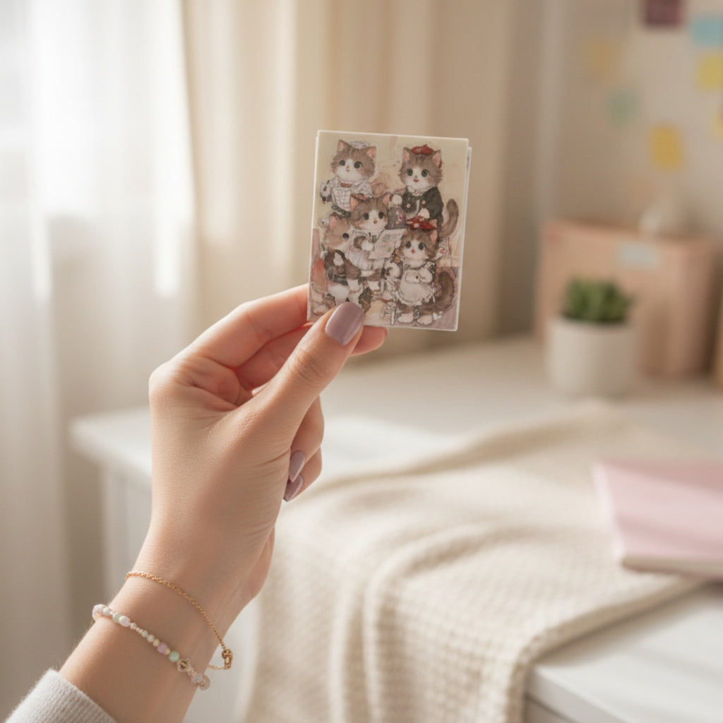 Cute Cat Sticker Sheet Aesthetic Illustration