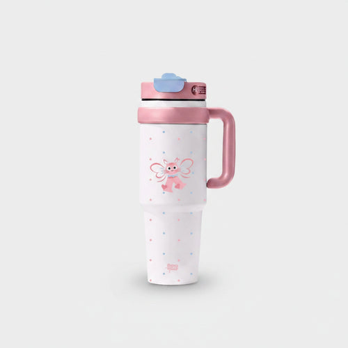 Butterfly Cat Pink Insulated Tumbler With Handle – novelty & toys (view 1)
