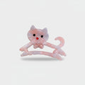 Pink Cat Hair Claw With Rhinestone Bow