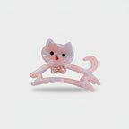 Pink Cat Hair Claw With Rhinestone Bow