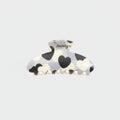 Black and White Heart Pearl Hair Claw