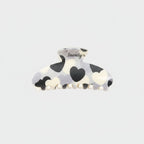 Black and White Heart Pearl Hair Claw