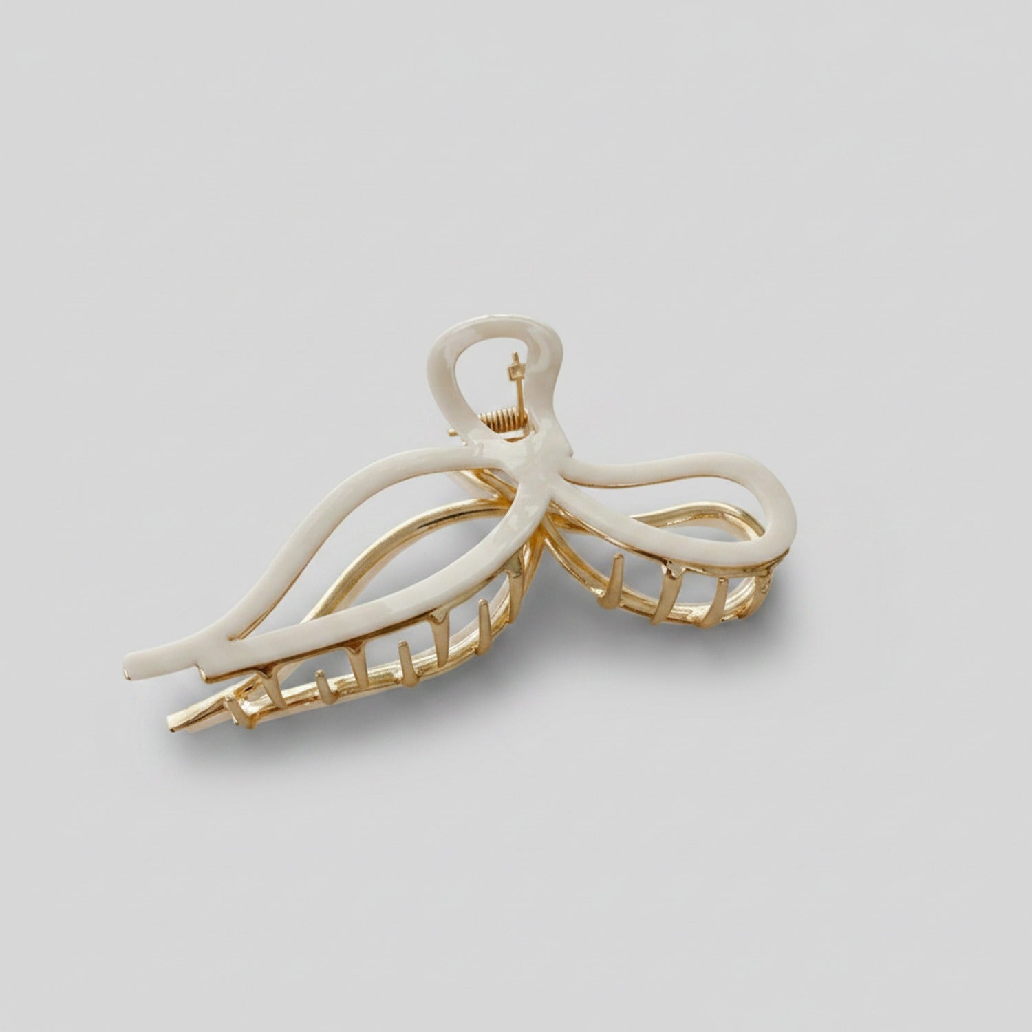 Blush Pink Gold Bow Hair Claw Clip