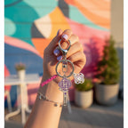 Acrylic Keyring Set With Pink Charm Charms