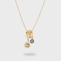 Gold Smiley Star Charm Necklace with Evil Eye