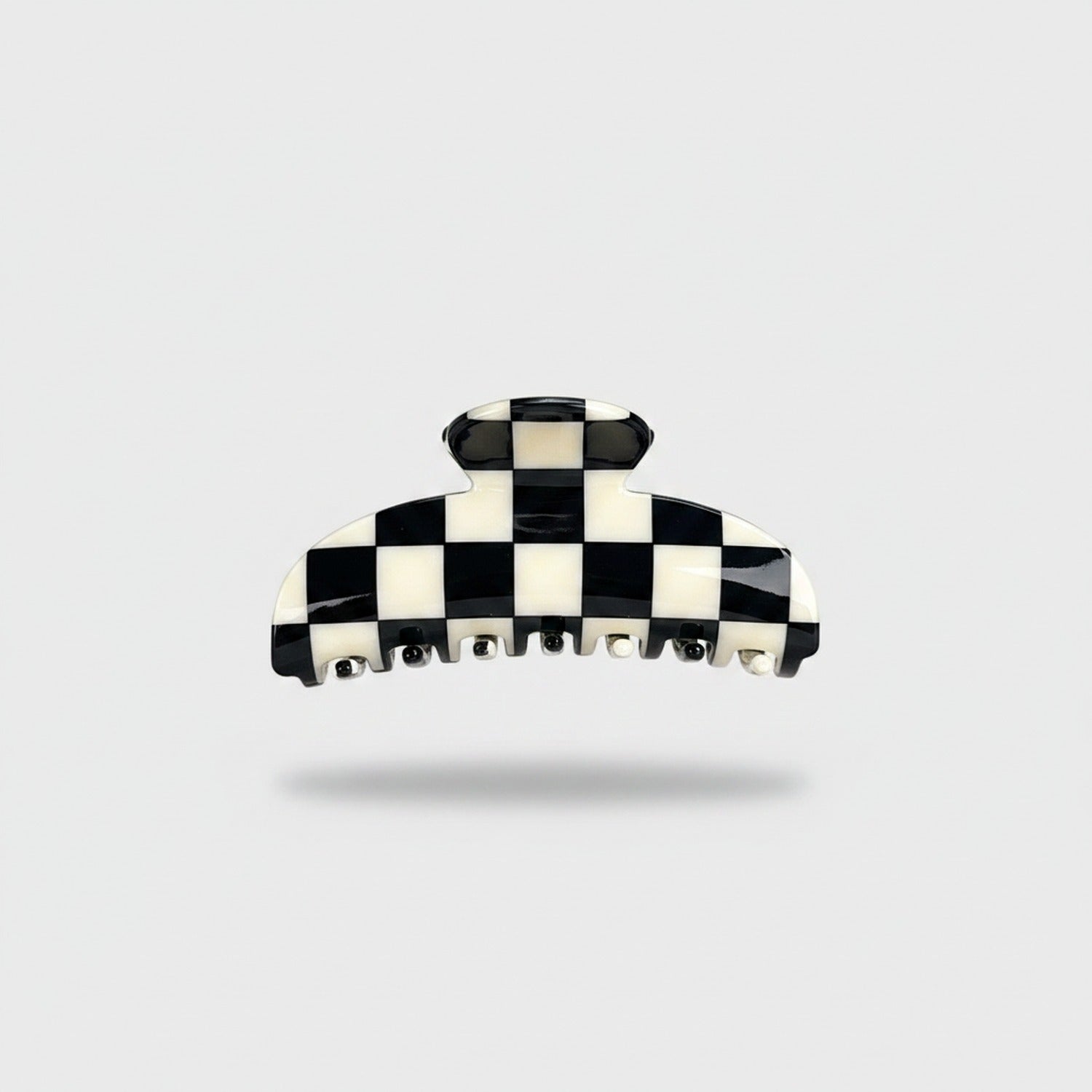 Black And White Checkered Hair Claw Clip