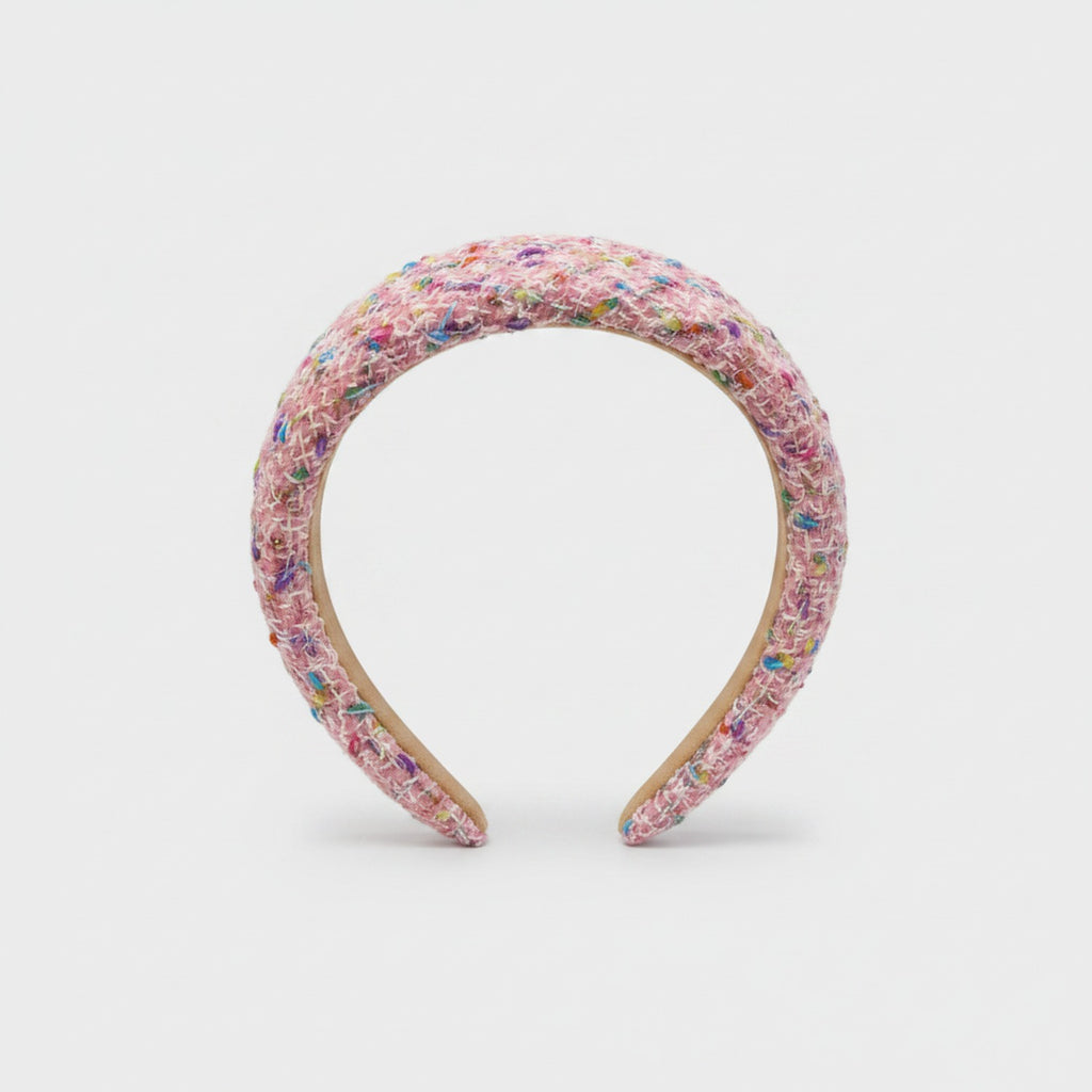 Tweed Padded Headband With Colorful Speckles