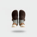 Colorblock Buckle Crew Socks Brown