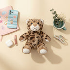 Leopard Print Plush Teddy Bear With Bow