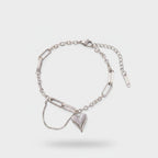 Silver Heart Charm Chain Bracelet