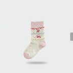 Cream Ruffle Heart Smiley Face Socks