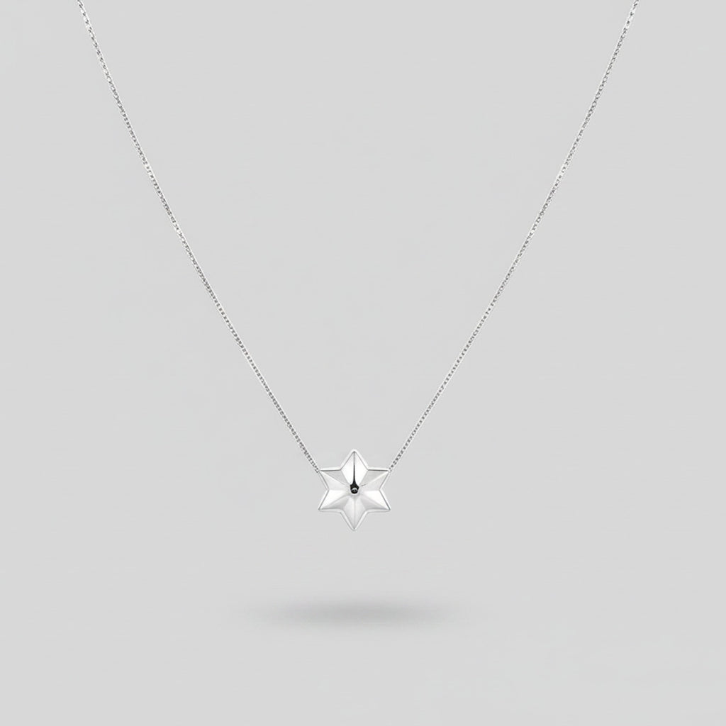 Silver Four-Point Star Pendant Necklace