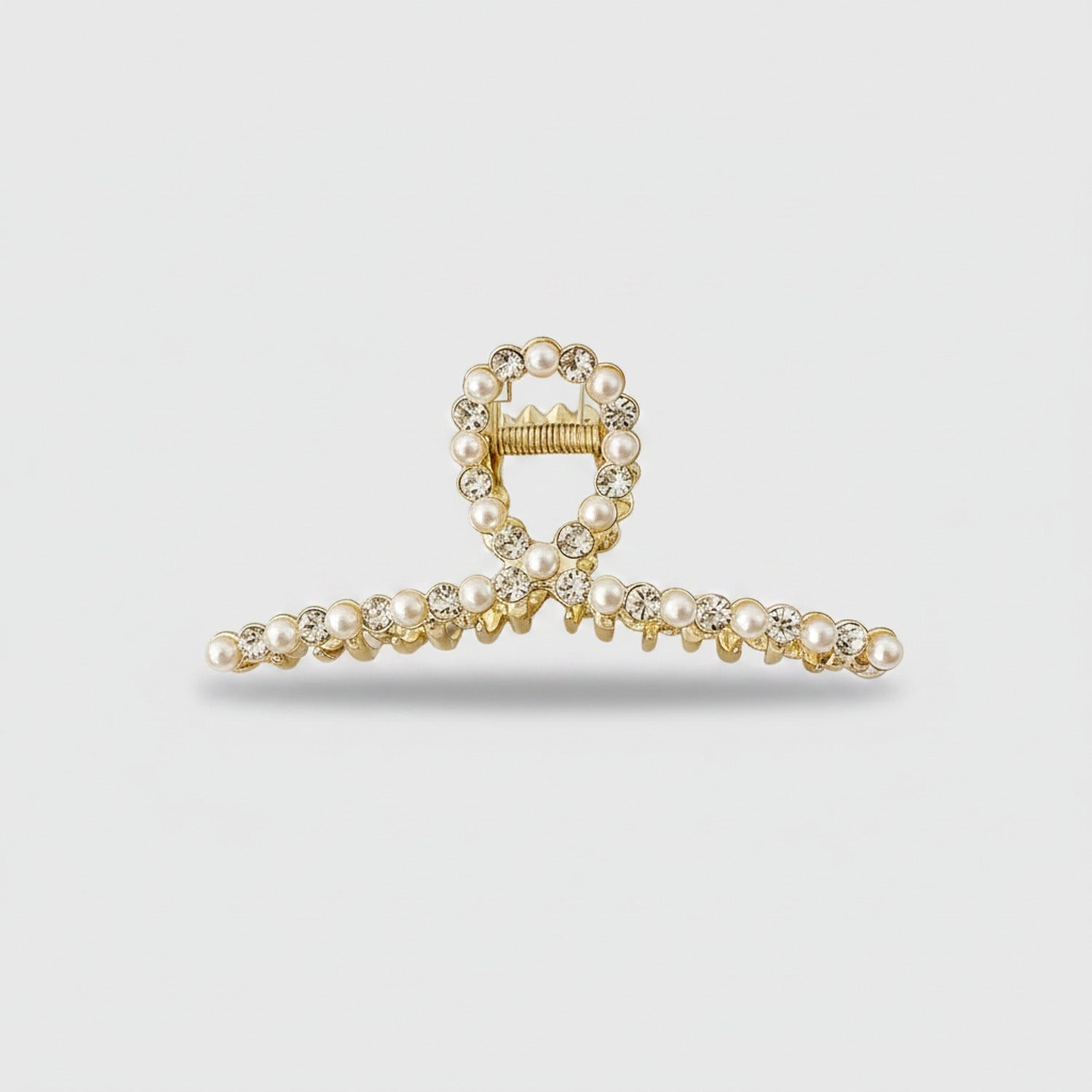 Pearl And Rhinestone Oval Hair Claw
