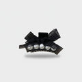 Black Pearl Bow Hair Claw Clip