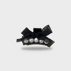 Black Pearl Bow Hair Claw Clip
