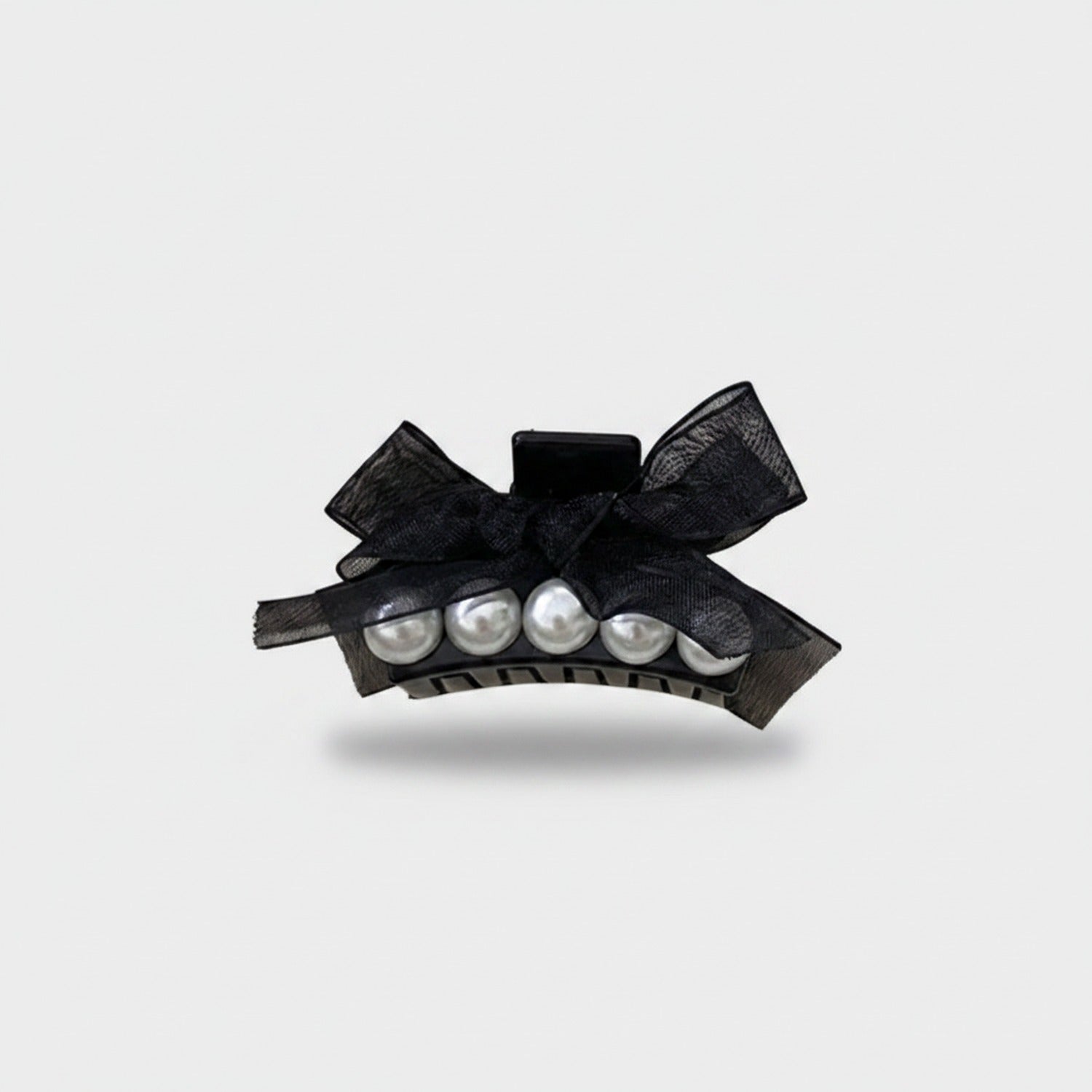 Black Pearl Bow Hair Claw Clip