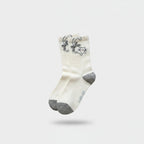 Cream Bow Cat Crew Socks