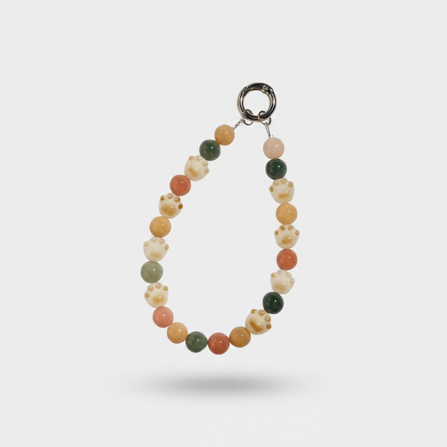 Beaded Phone Charm With Colorful Stone Beads