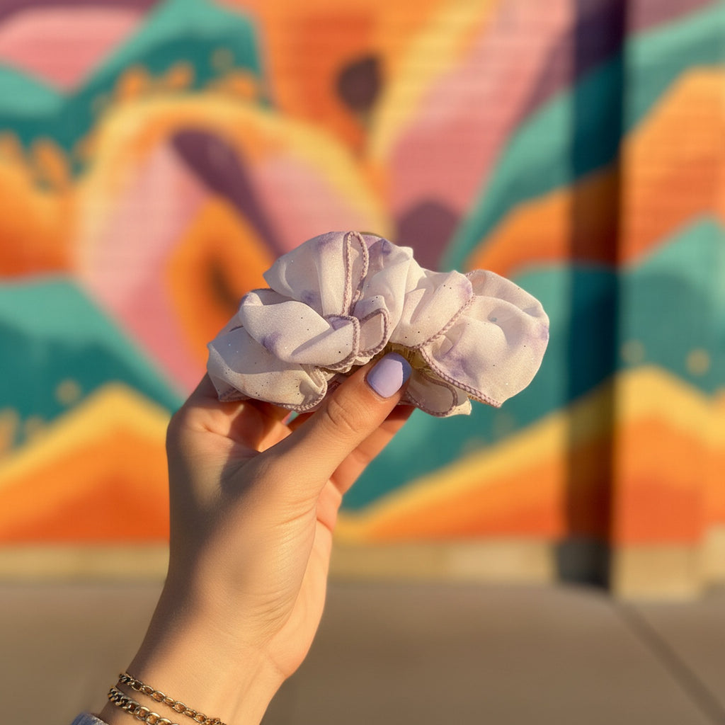 Lavender Floral Pearl Hair Claw Clip