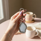 Bat Charm Wavy Mirror Acrylic Keyring