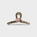 Leopard Print Hair Claw With Pink Bow