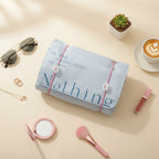 Cream Canvas Cosmetic Bag With Ribbon Tie
