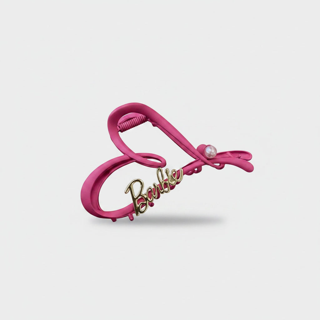 Pink Claw Hair Clip With Chain Charm