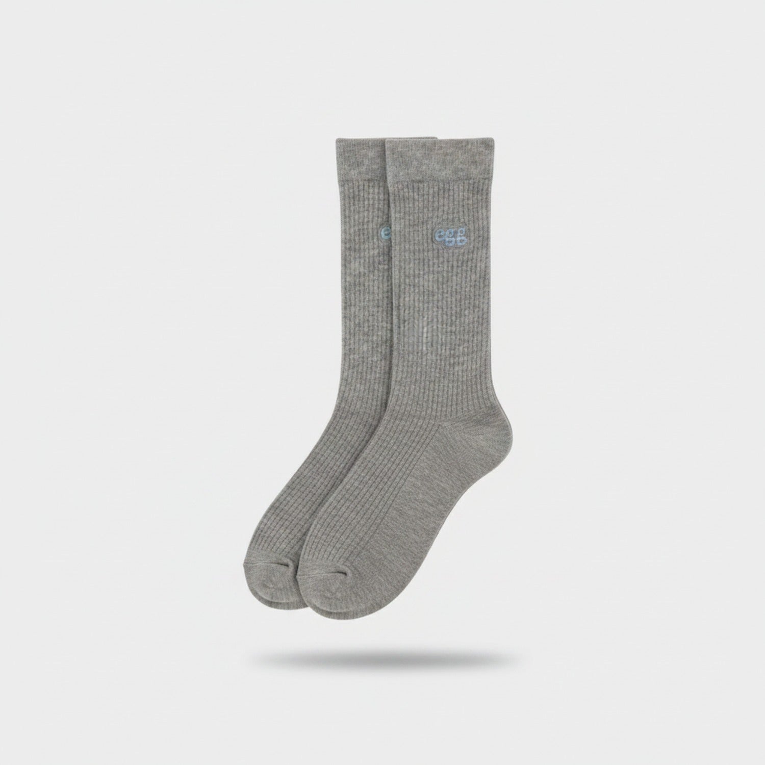 Cream Ribbed Logo Crew Socks