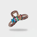Translucent Brown Hair Claw With Colorful Smiley Charm