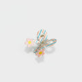 Striped Butterfly Hair Claw With Flowers