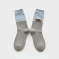 Cute Puppy Graphic Colorblock Crew Socks