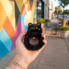 Black Fluffy Cat Hair Clips Set