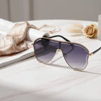 Gold And Black Aviator Sunglasses