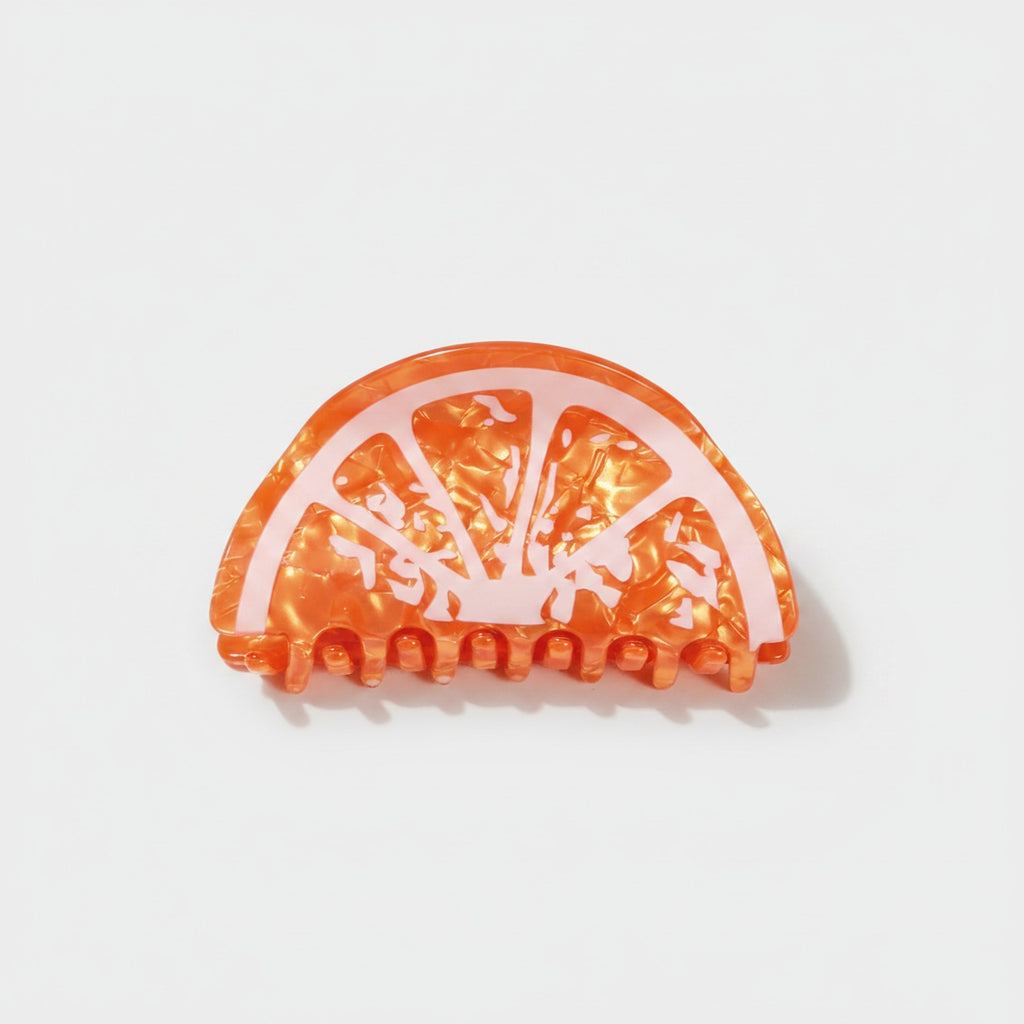 Orange Translucent Citrus Slice Hair Claw