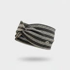 Striped Ribbed Knit Headwrap With Bow