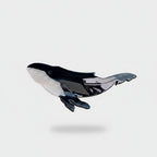 Whale Black White Enamel Hair Claw