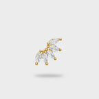 Crystal Marquise Flower Cluster Gold Earrings