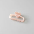 Heart-Shaped Peach Pearl Hair Claw Clip