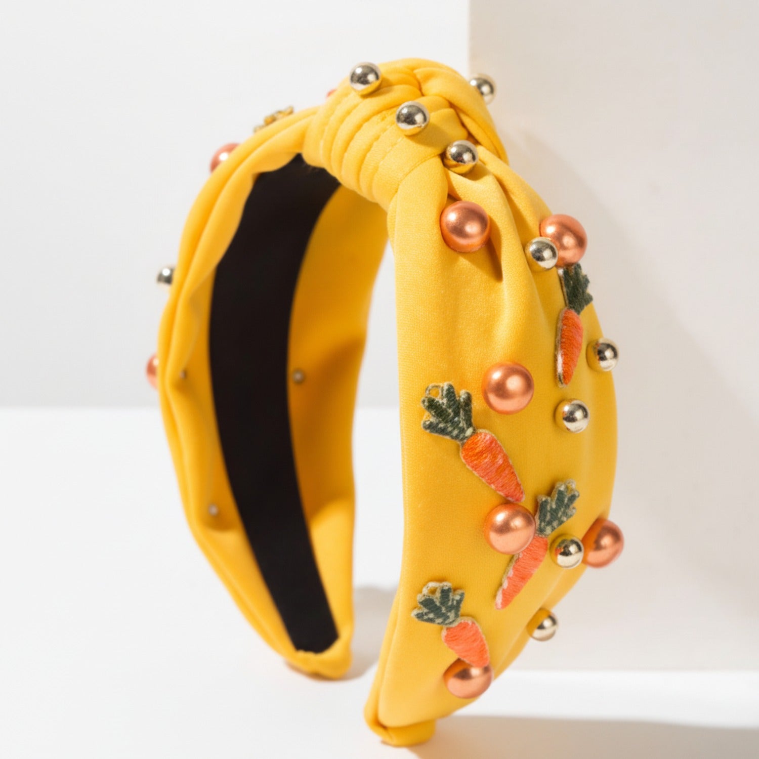White Carrot Beaded Padded Headband