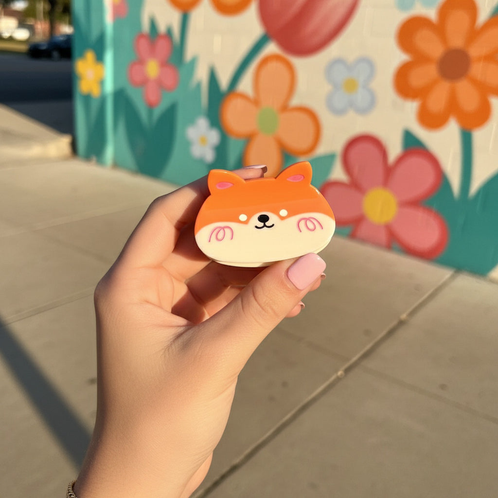 Orange Cat Ear Hair Claw Clip