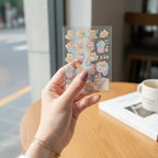 Cute Cat Sticker Sheet Tea Time Theme